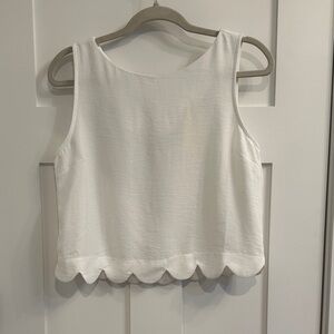 Monteau Cream Textured Sleeveless Top